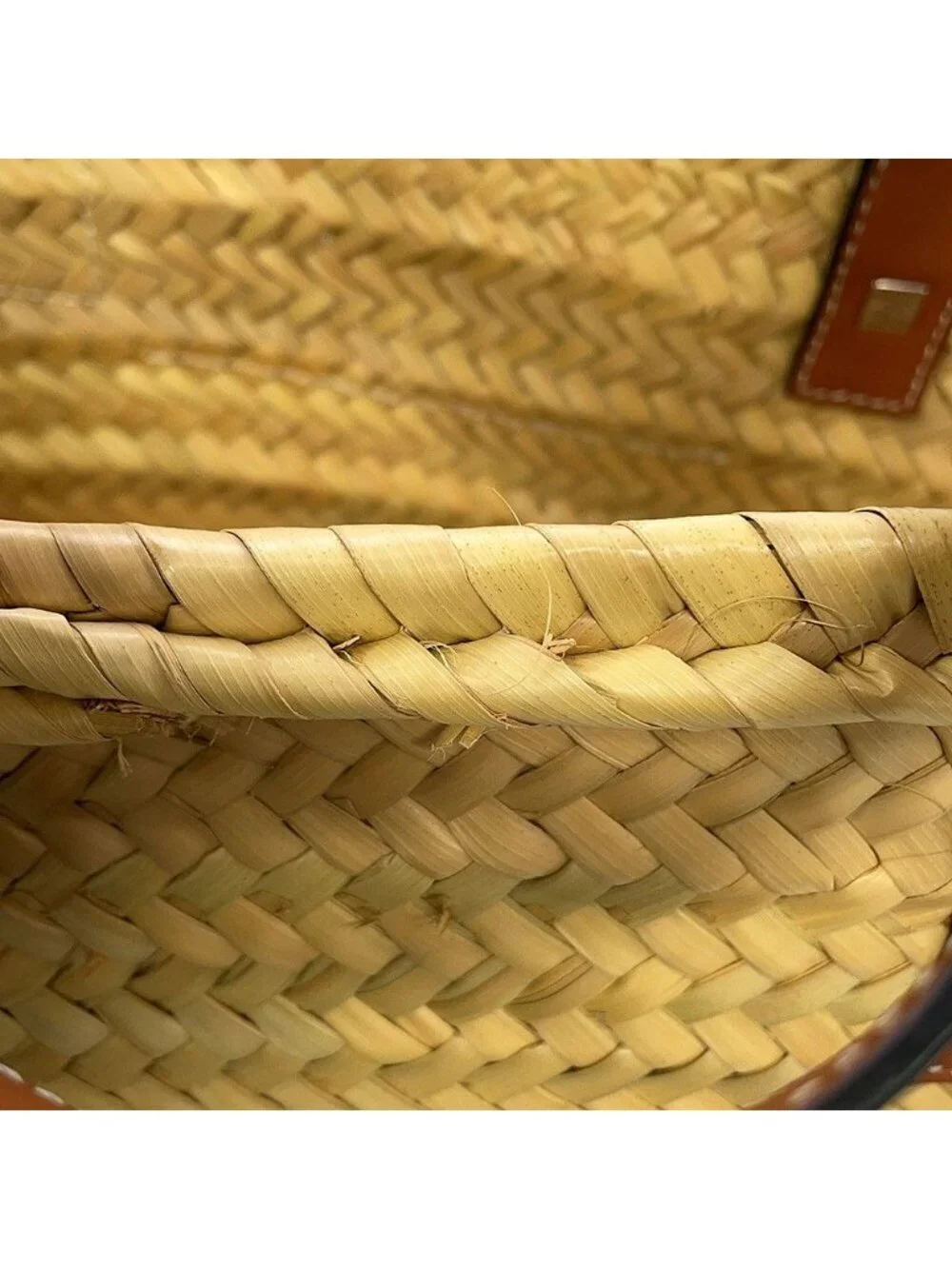 Loewe Tote Anagram Raffia Leather Basket